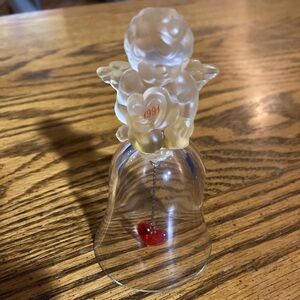 Crystal Cupid Bell Avon  Red Heart clapper in 24% full crystal  1991
